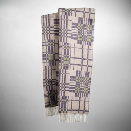 Art. Patch Wool-Blend Blanket with fringes