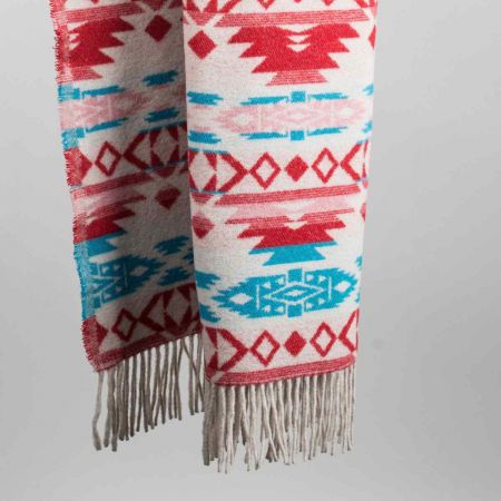 Plaid art. Sioux misto lana con frange