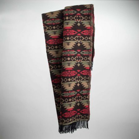 Art. Sioux Wool-Blend Blanket with fringes