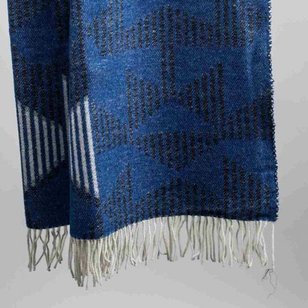 Art. Prisma Wool-Blend Blanket with fringes