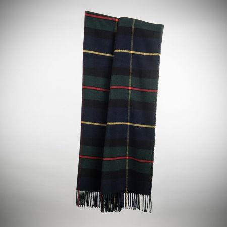 Art.Tartan Wool-Blend Blanket with fringes